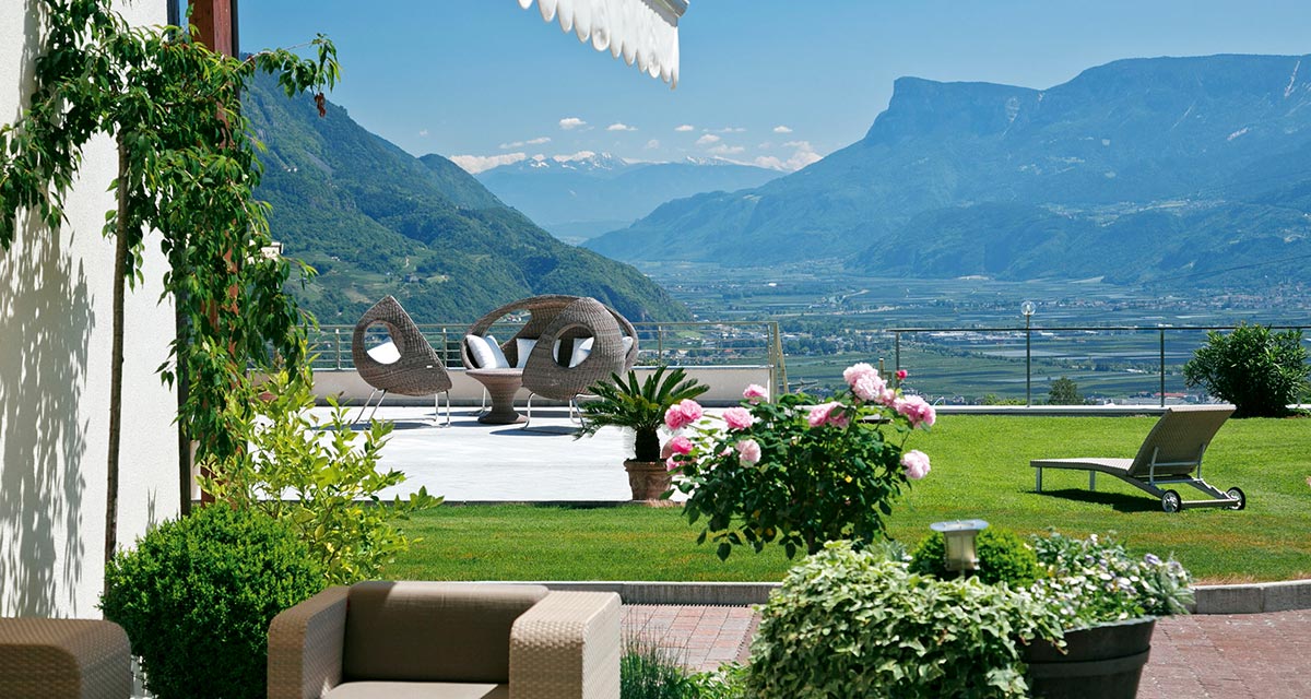Terrazza panoramica all’Hotel Beatenhof, Tirolo