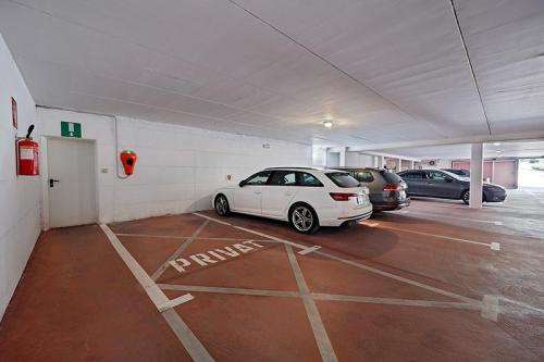 Garage with BITTA charging station for electric vehicles