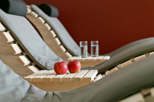 Relaxation loungers in the sauna area