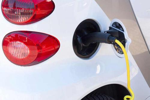 Garage with BITTA charging station for electric vehicles