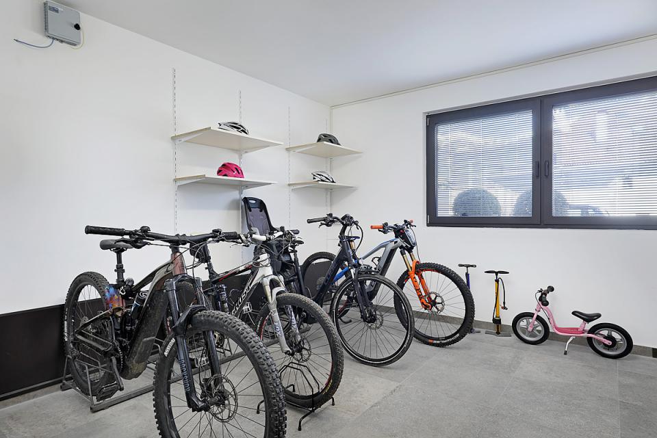 The hotel's bicycle shed