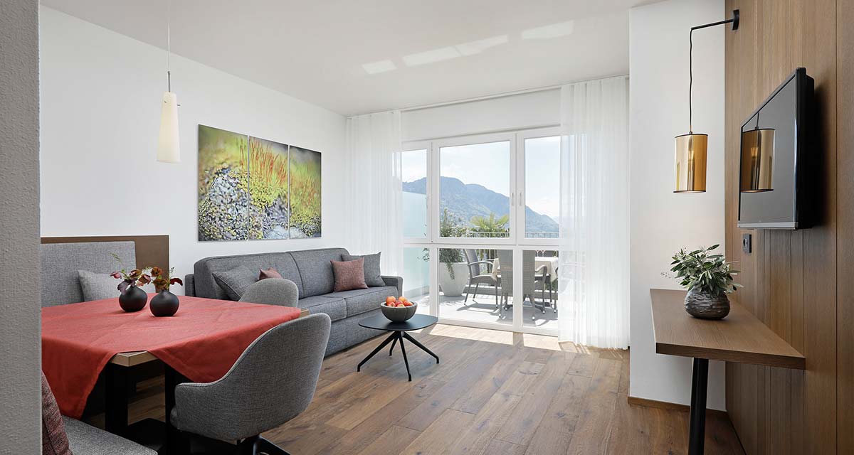 Living room with terrace: Panorama Silence de luxe C2